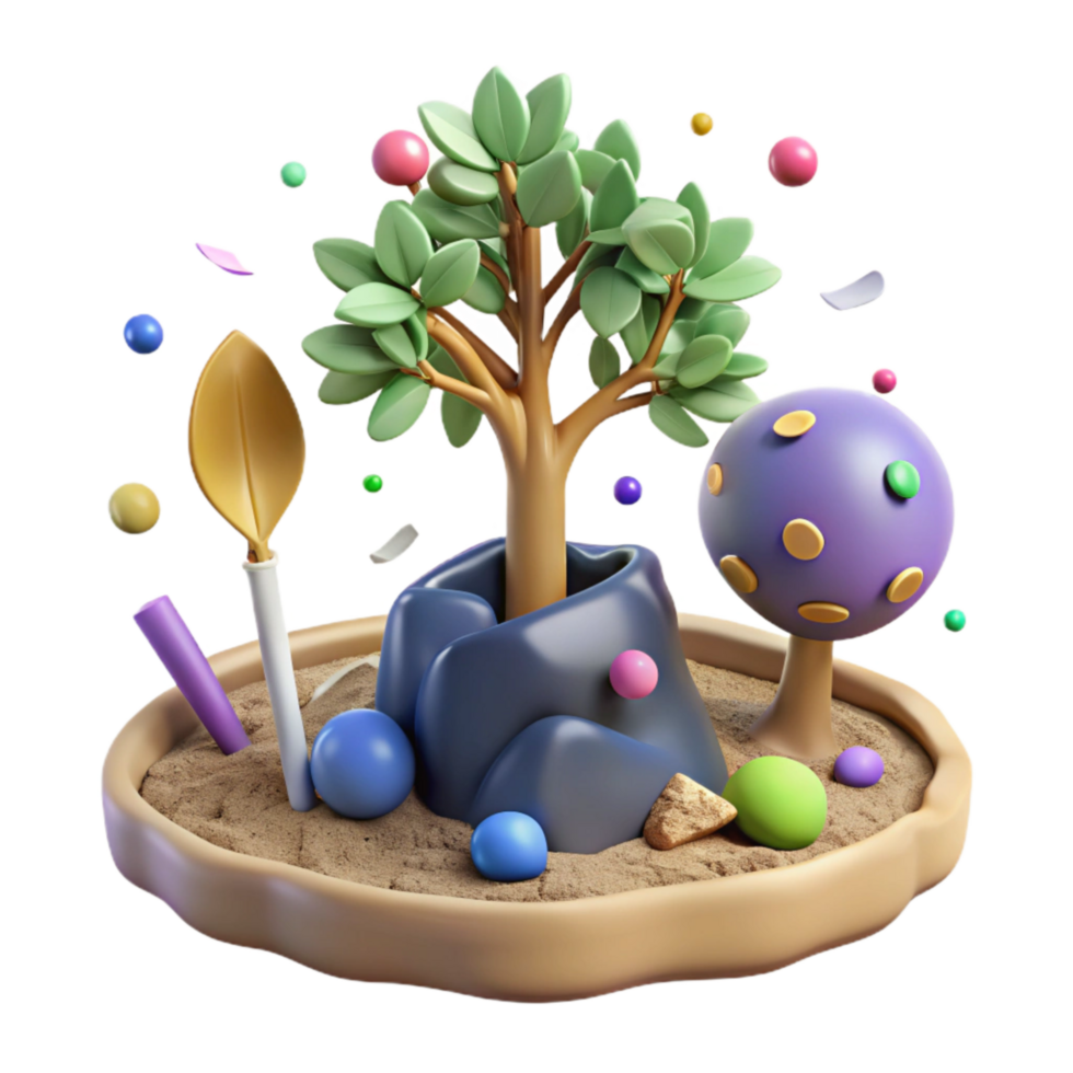 impressive artistic Planting a Tree in the Ground Cutout png