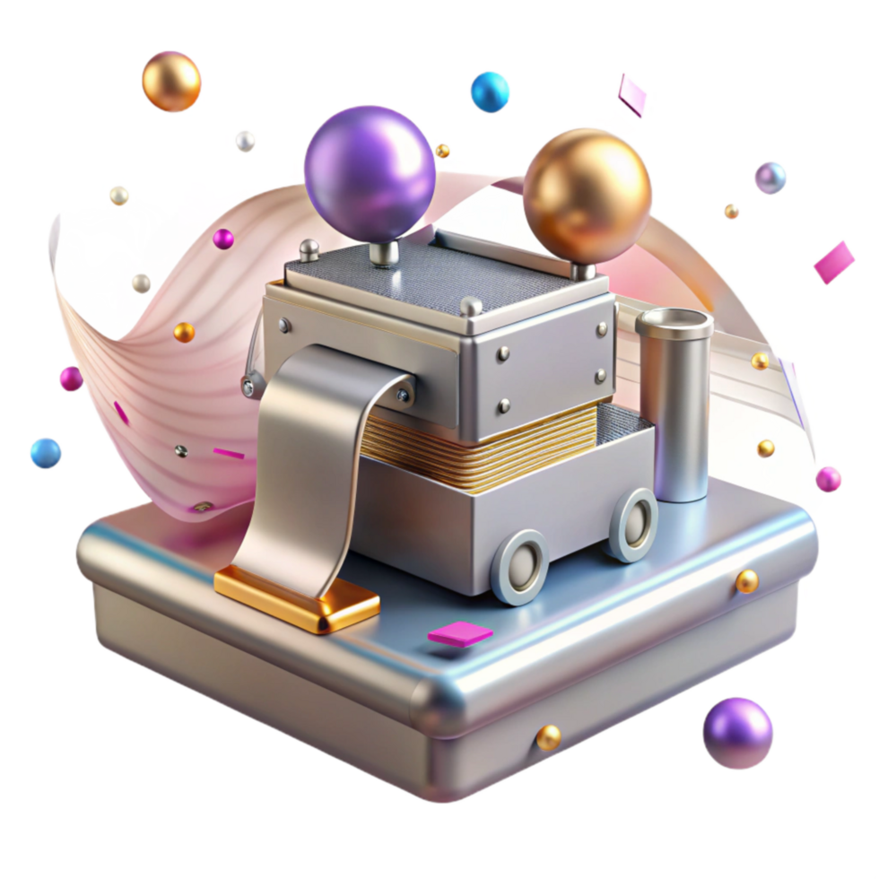 elegant classic Metal Printing Machine Laser Head Isolated professional png