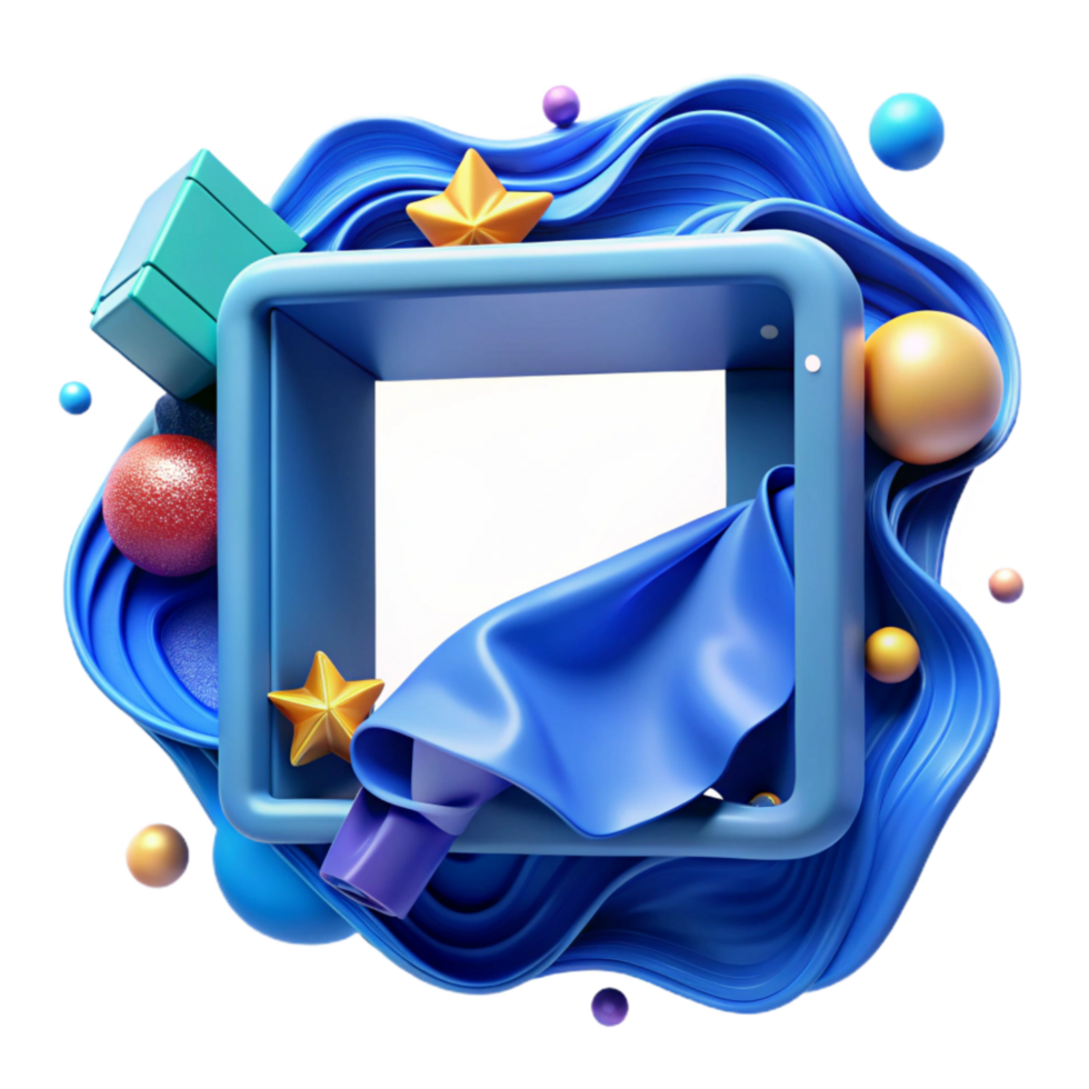 extraordinary creative Modern Blue Square Frame Cutout original png