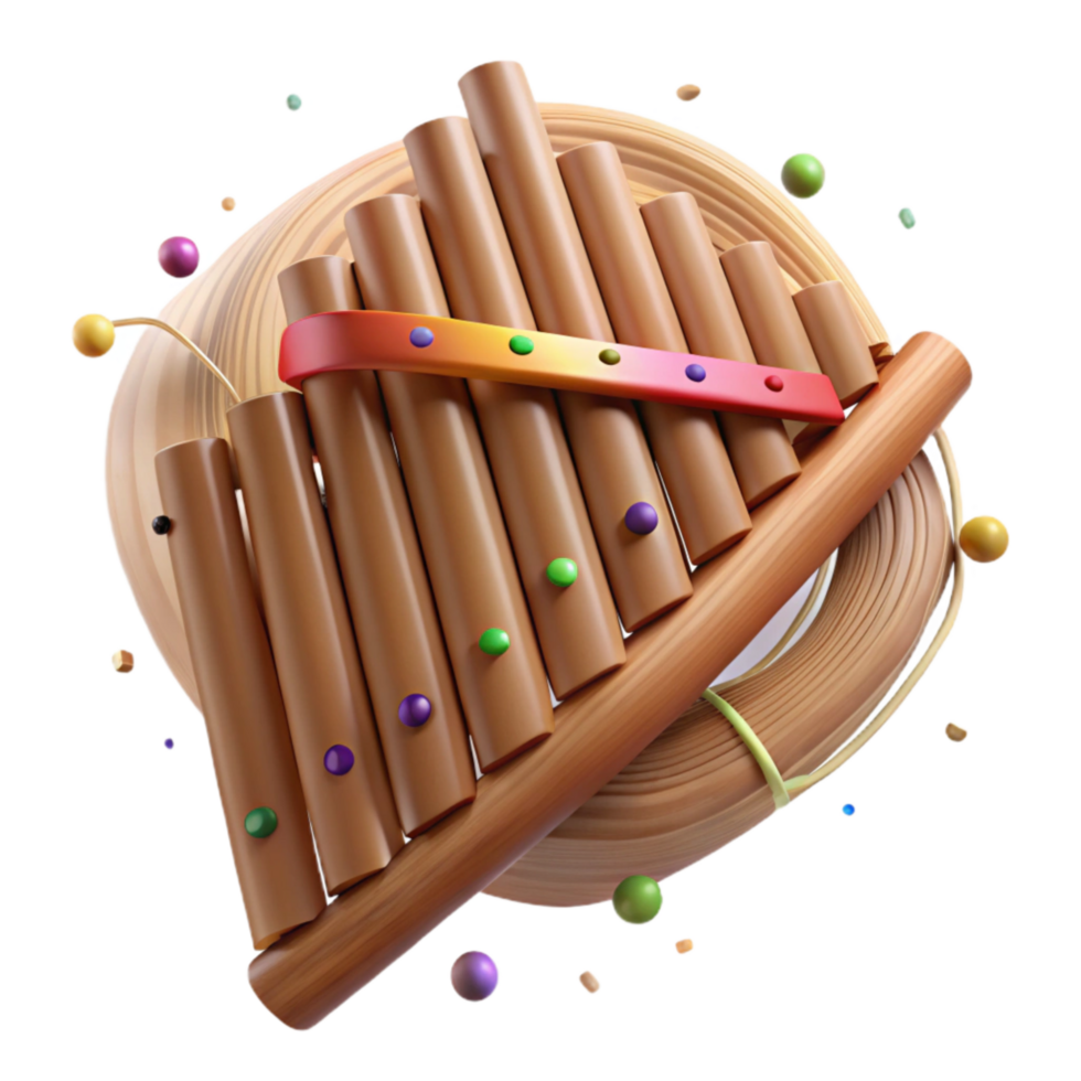 wonderful contemporary Peruvian Pan Flute Wooden Instrument Isolated Transparent Background original png