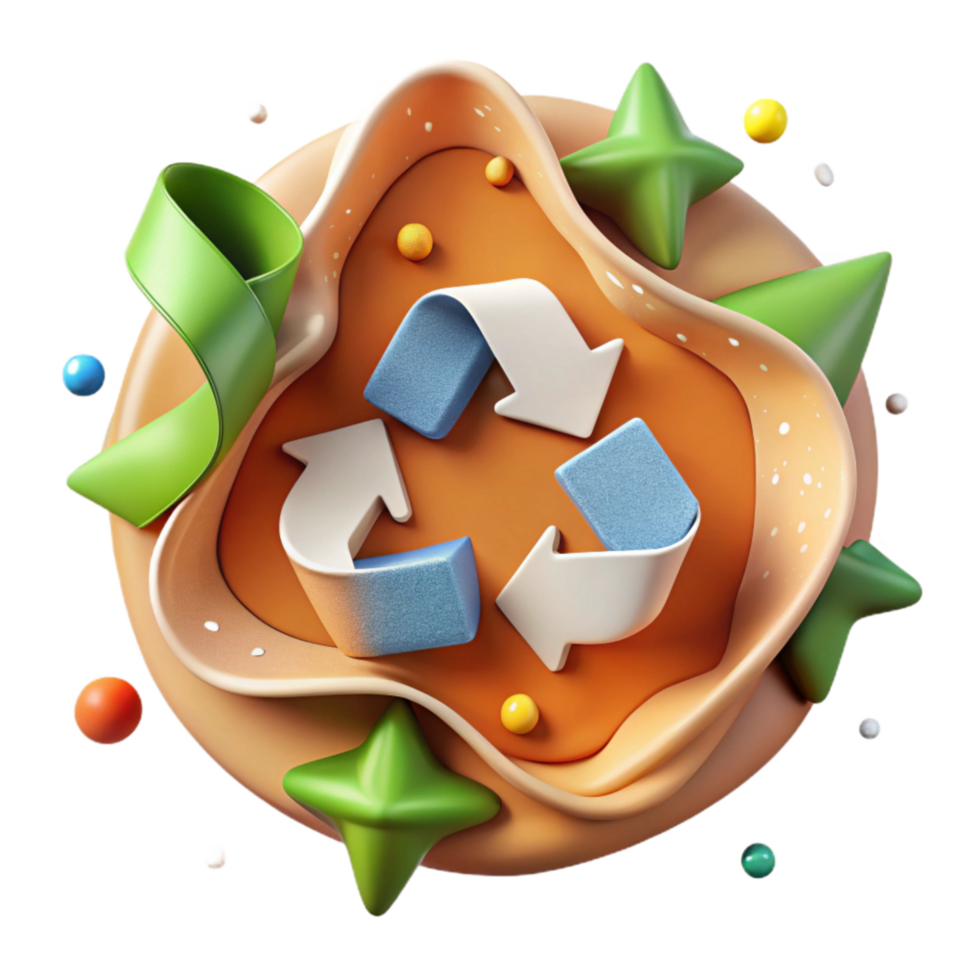 vibrant contemporary Reduce Reuse Recycle Symbol Cutout Isolated premium png