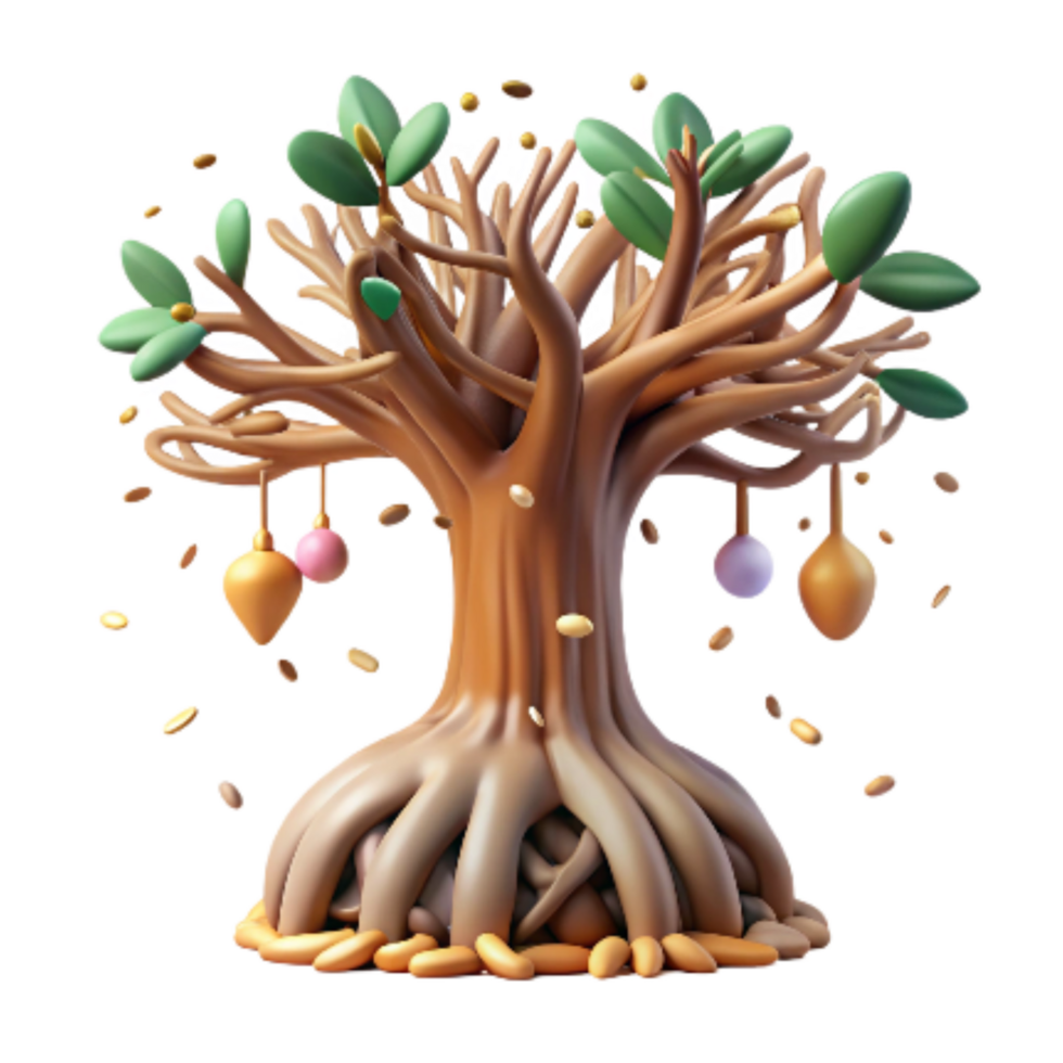 wonderful abstract Mangrove Tree with Aerial Roots Isolated Element high quality png