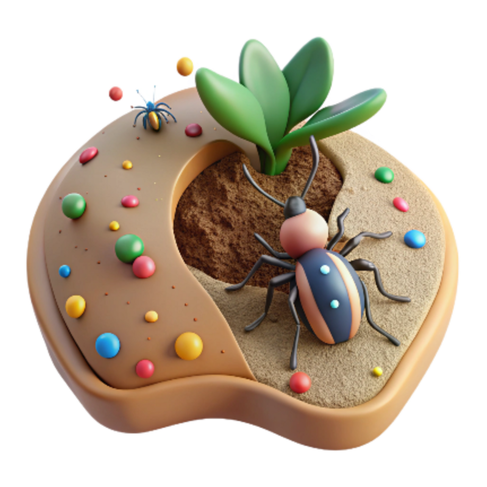 magnificent classic Healthy Soil and Insect Cutout Close Up View high quality png