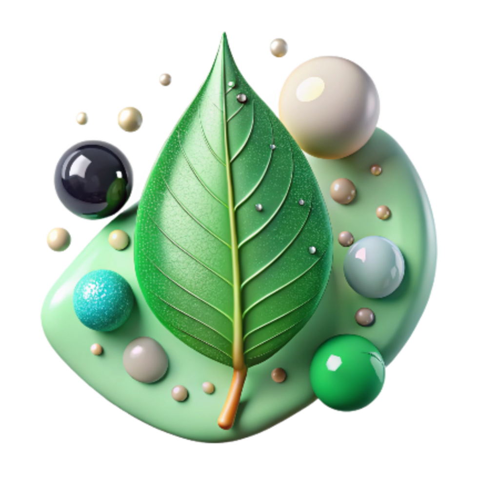 beautiful traditional Green Leaf with Water Droplets Isolated on Transparent Background authentic png