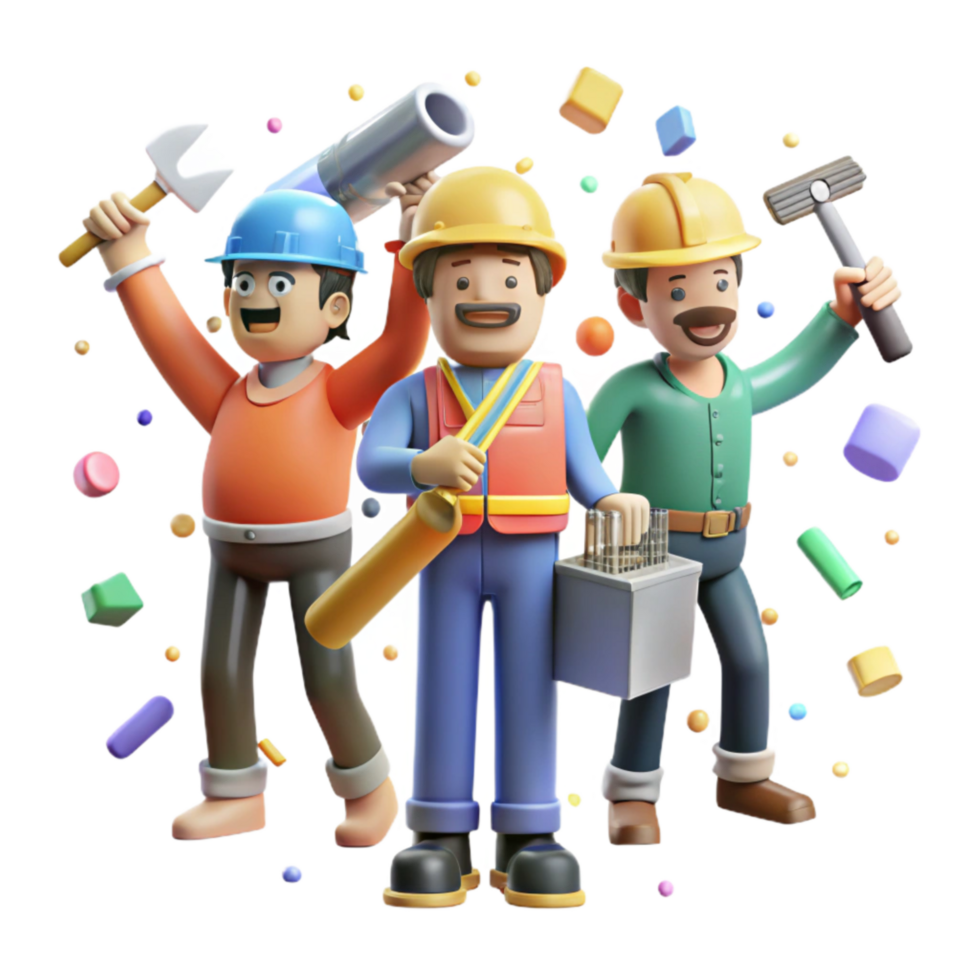 magnificent rustic Group Holding Tools Construction Teamwork Transparent Background professional png
