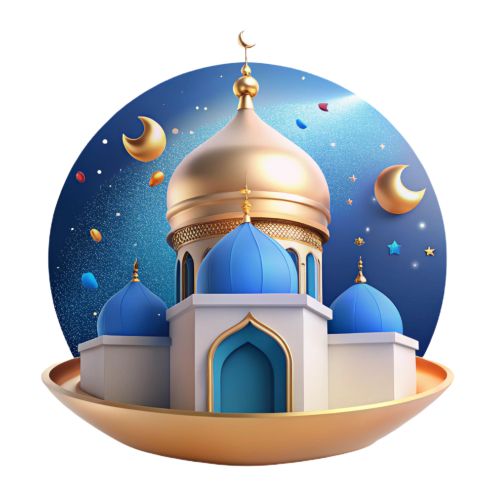 magnificent abstract Mosque Dome Cutout with Blue Sky Background premium png