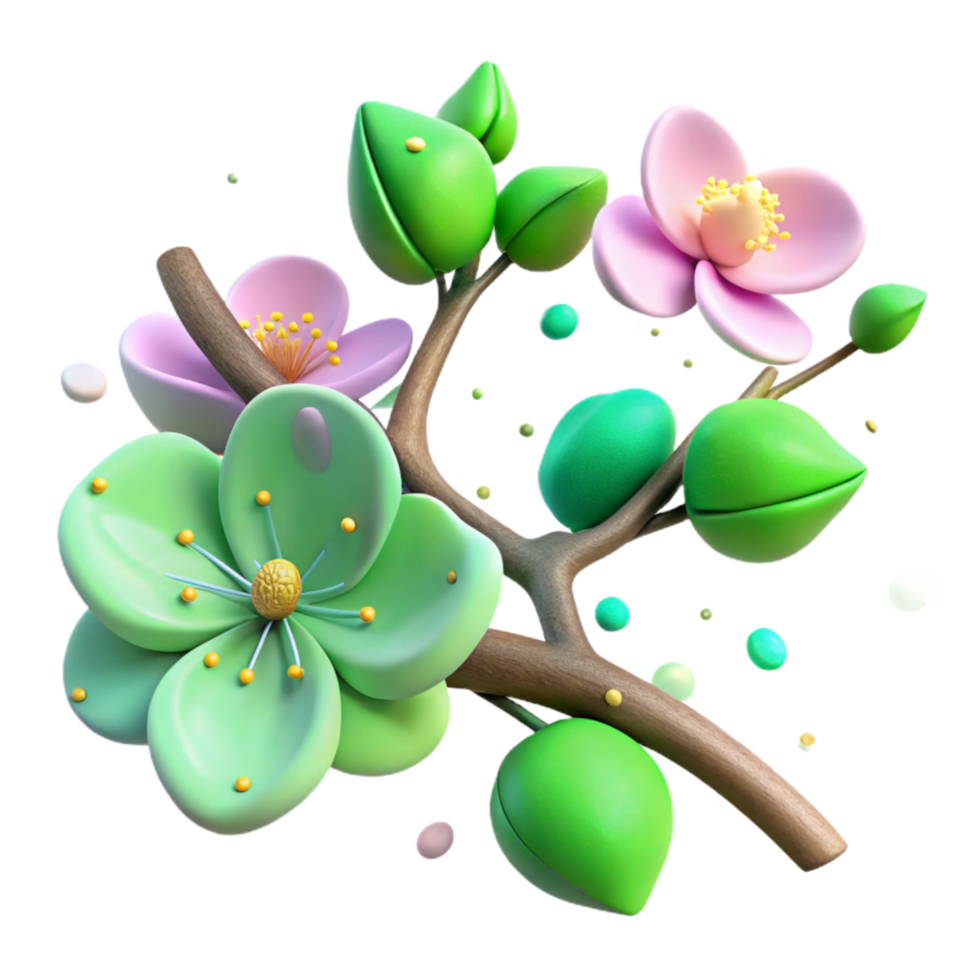 serene traditional Green Tree Branch with Leaves Isolated original png