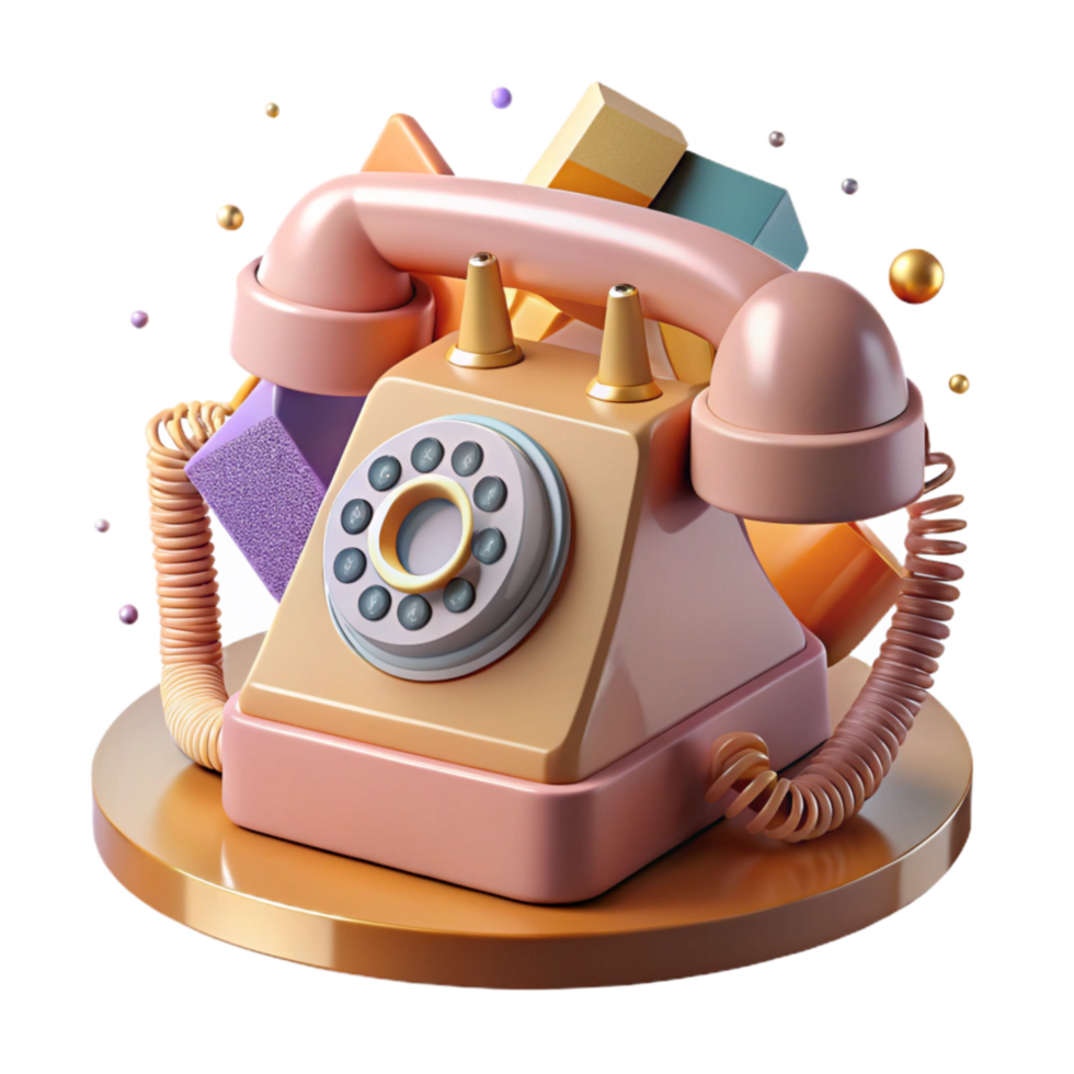 serene artistic Old Telephone Cutout Isolated with Rotary Dial high resolution png