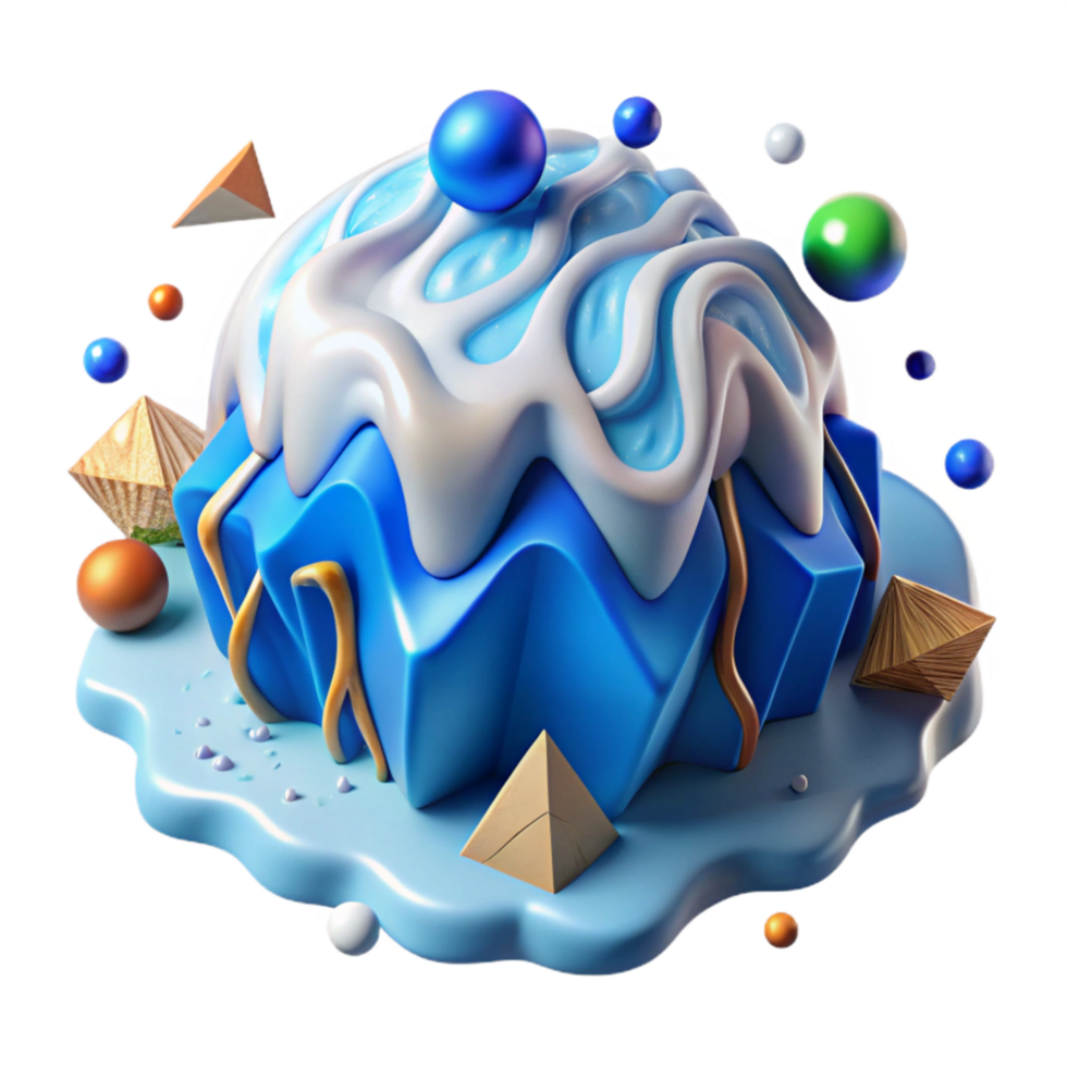 elegant artistic Melting Glacier Top View Isolated Element genuine png