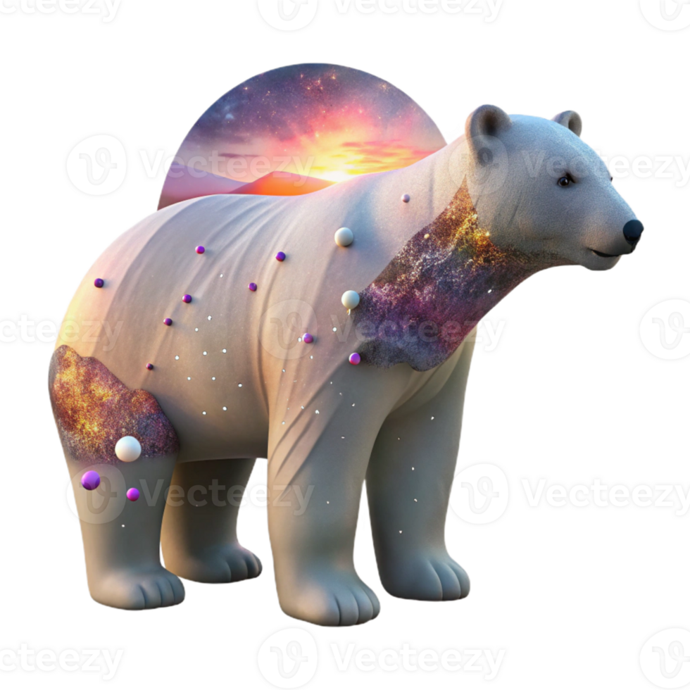 elegant traditional Polar Bear Silhouette Against White Sky Cutout high resolution png