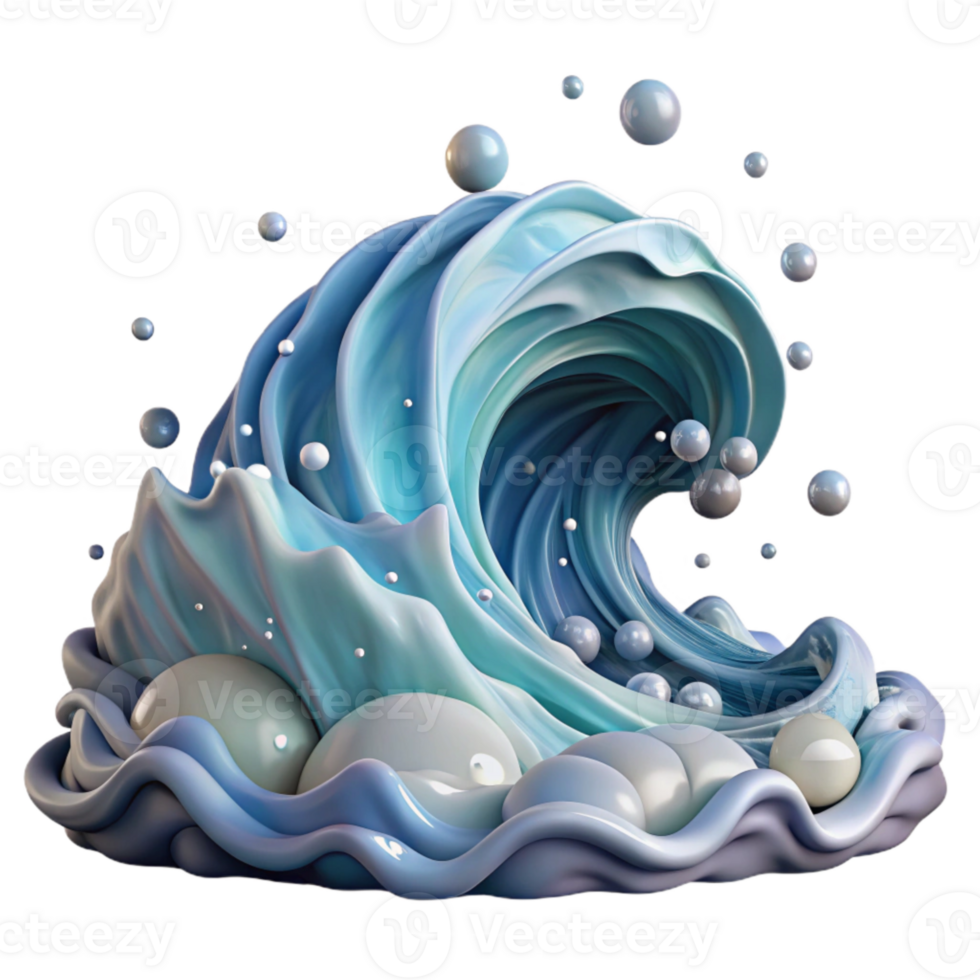 dramatic classic Ocean Waves Crashing with White Foam Isolated high resolution png