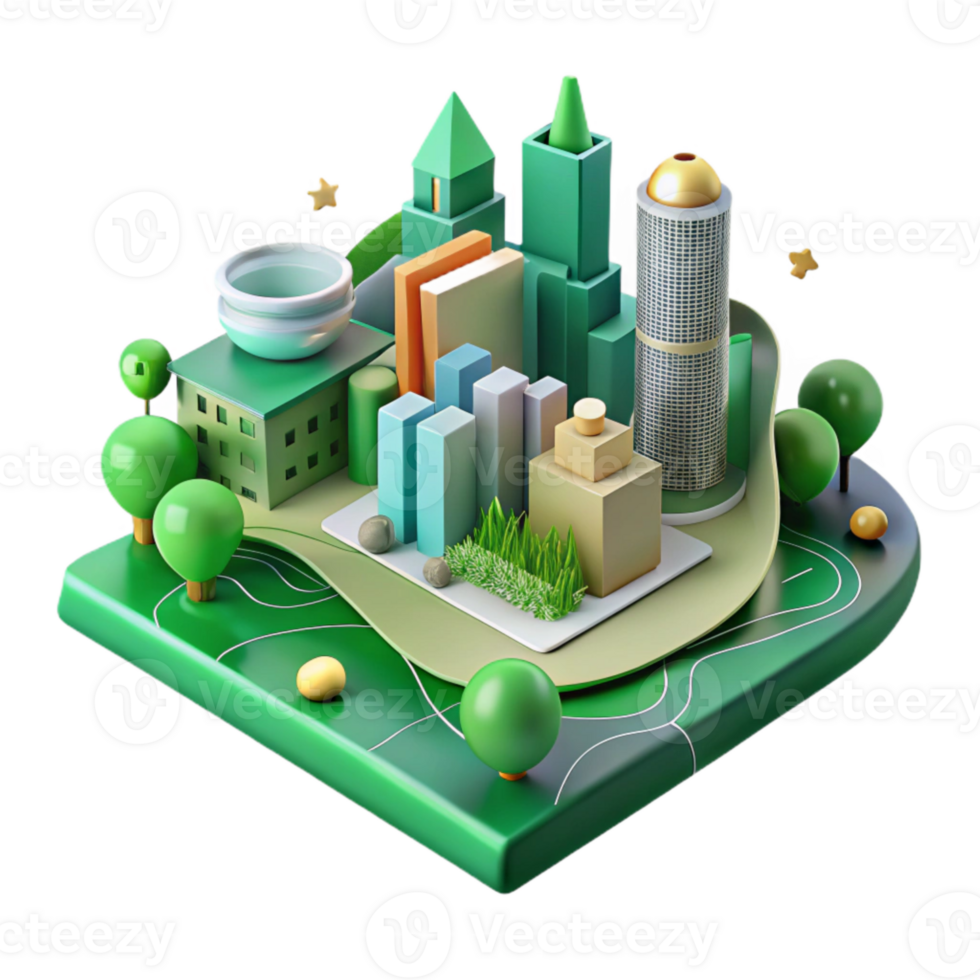 wonderful classic Green City Planning Diagram Transparent Background with Map Detail authentic png