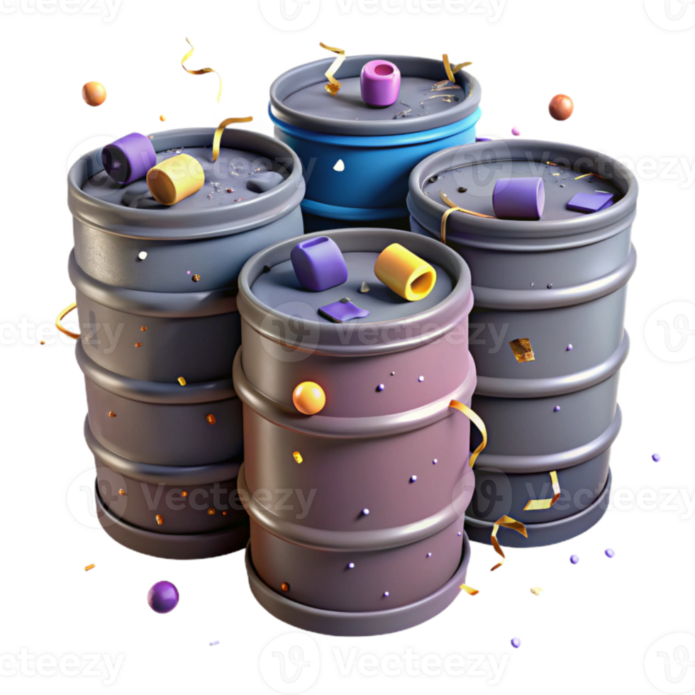 extraordinary creative Industrial Waste Barrels Isolated Element professional png