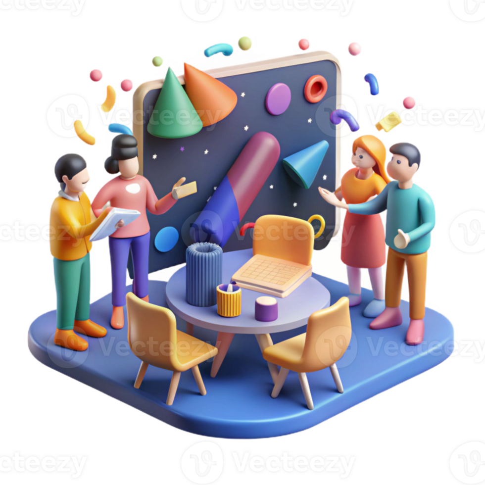 wonderful abstract Realistic View Teamwork Meeting Cutout with Transparent Background premium png