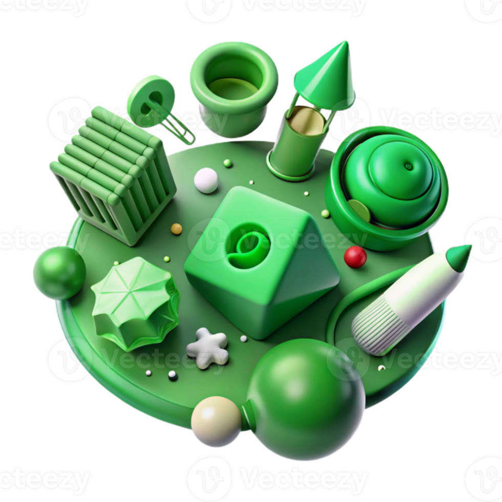 impressive artistic Green Technology Innovation Icons Transparent Background authentic png