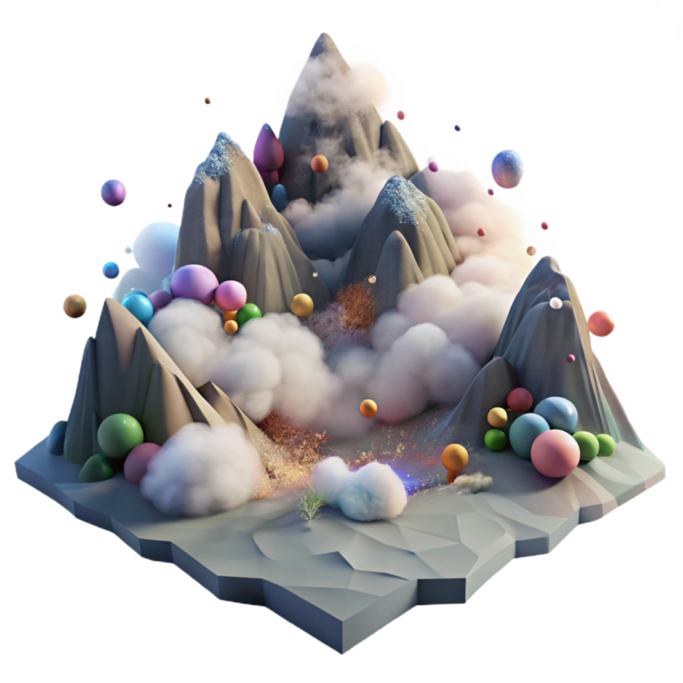 stunning creative Mountain Valley with Fog Cutout with Atmospheric Haze professional png