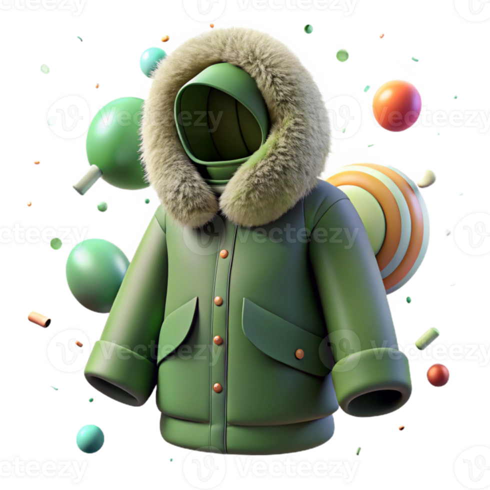 stunning vintage Olive Green Inuit Parka with Fur Hood Cutout Element exclusive png