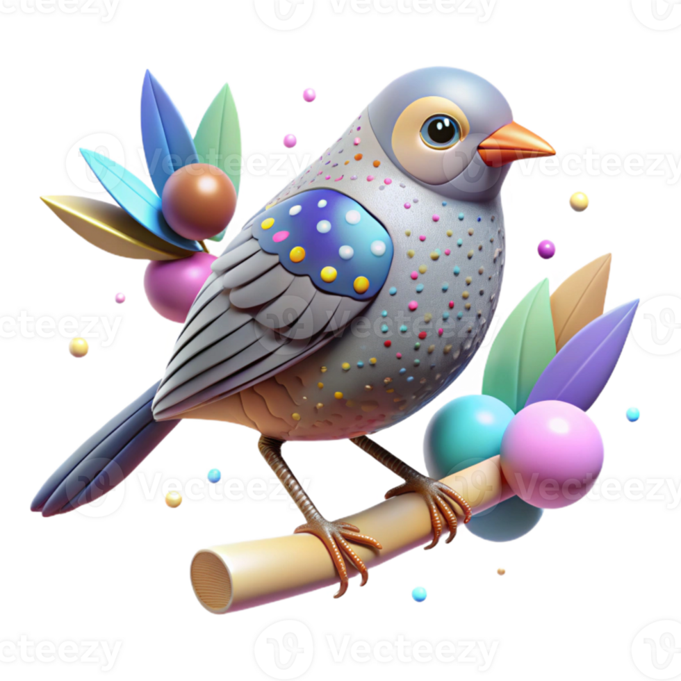 wonderful creative Grassland Bird on Branch Isolated on Transparent Background high resolution png