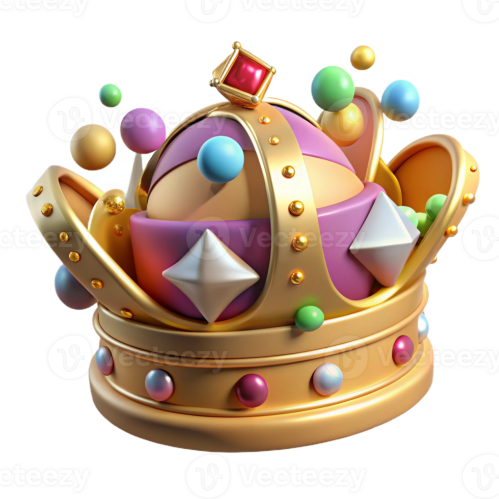 elegant creative Historical Crown Isolated with Jewel Detail Transparent Background exclusive png