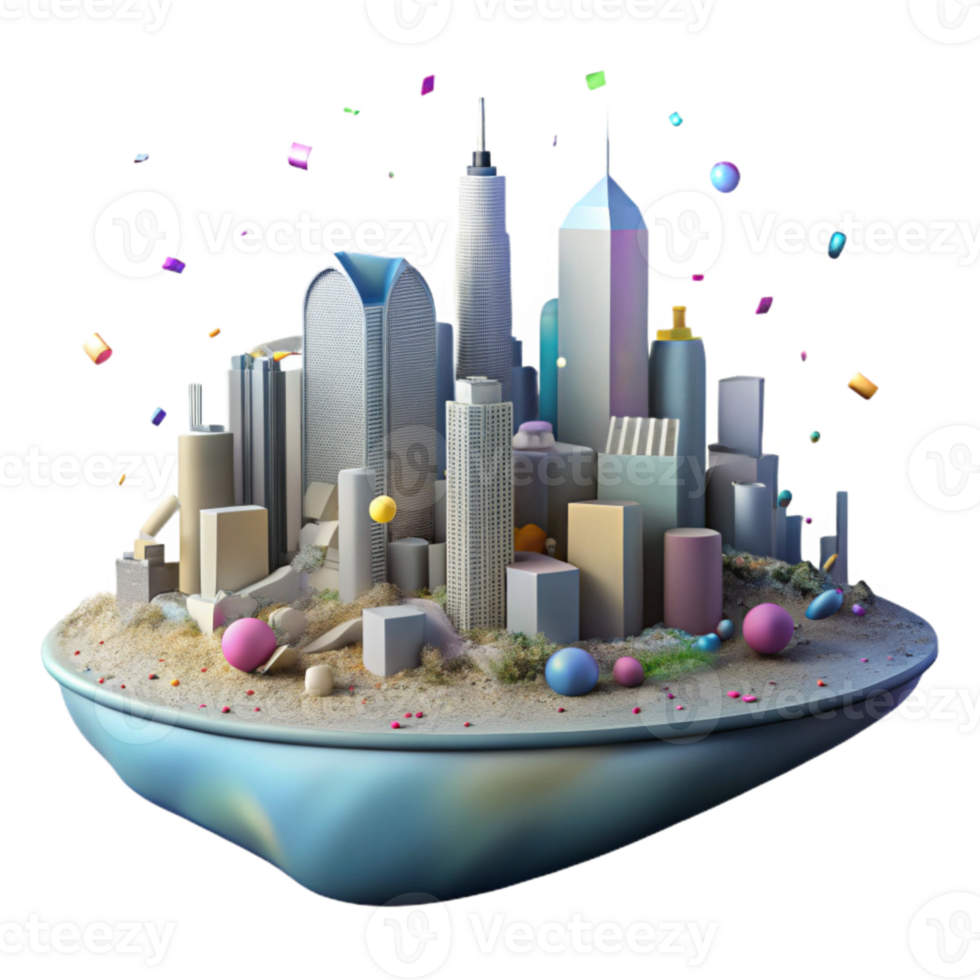 beautiful vintage Polluted City Skyline Silhouette Cutout detailed png