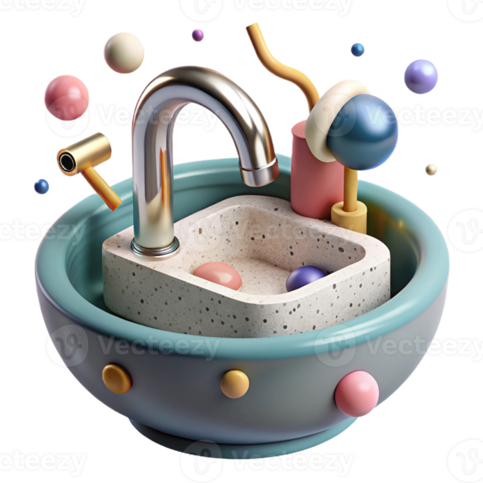 vibrant vintage Modern Bathroom Sink Cutout with Faucet high quality png