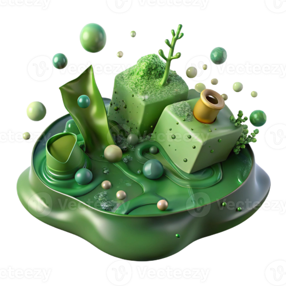 extraordinary rustic Polluted Water with Algae Bloom Isolated Transparent Background Green Tint exclusive png