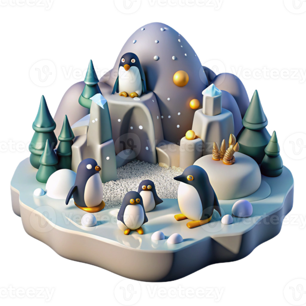 extraordinary artistic Penguin Migration Huddle Isolated Antarctic Landscape Snow Detail png