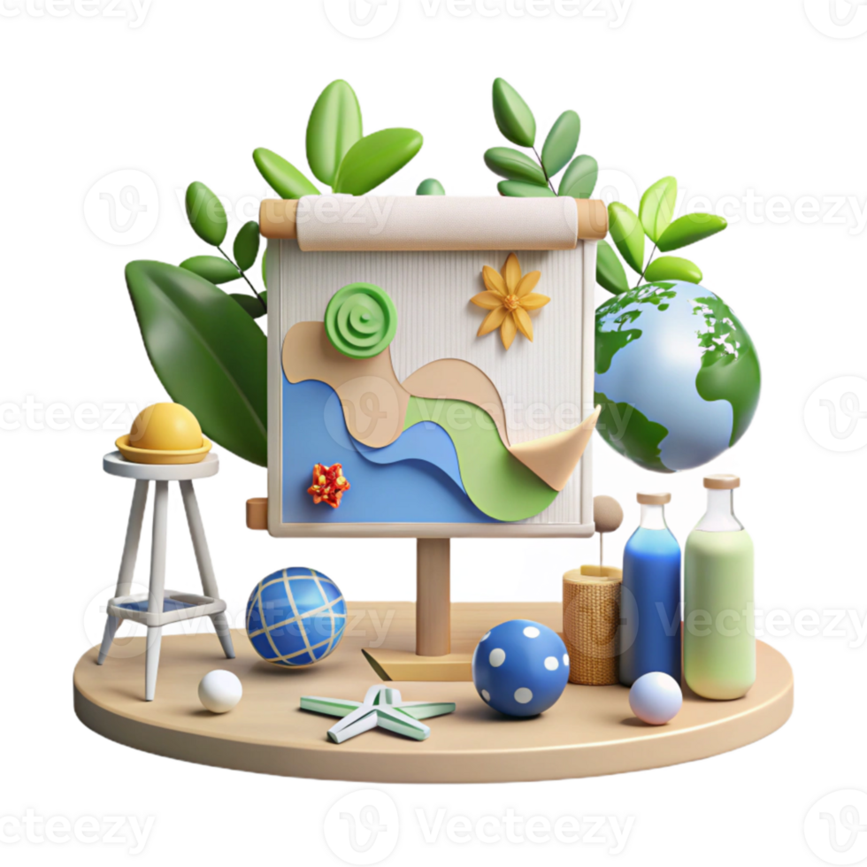 extraordinary creative Presentation on Environmental Sustainability Cutout detailed png