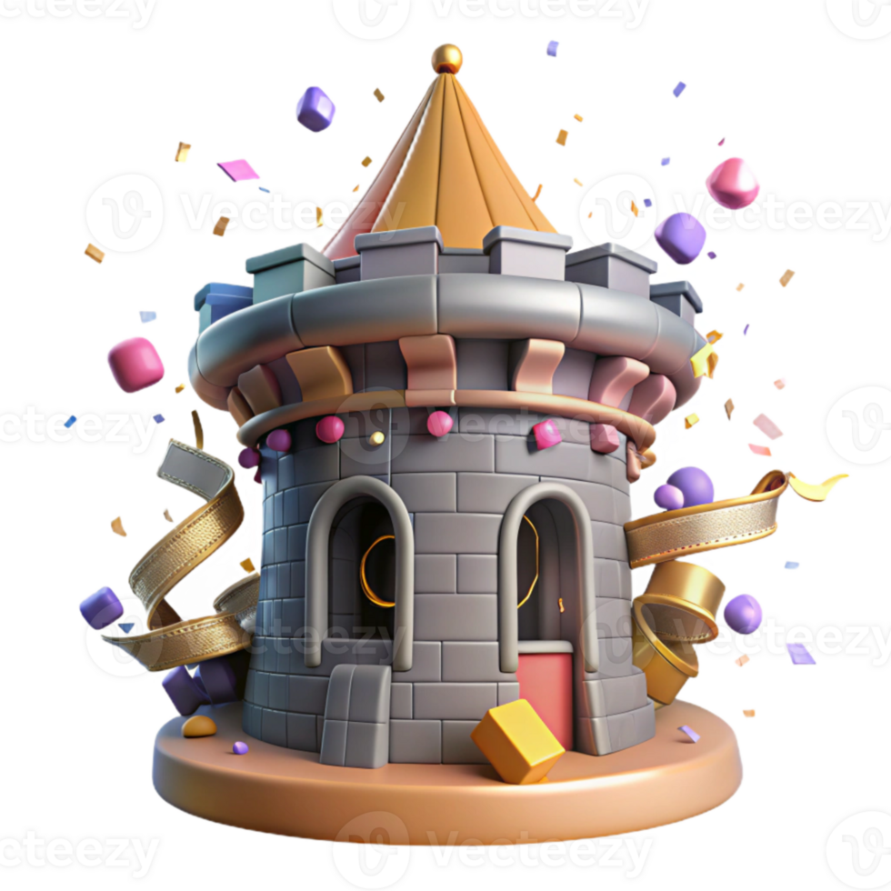 stunning minimalist Medieval Castle Turret Transparent Background with High Contrast high quality png