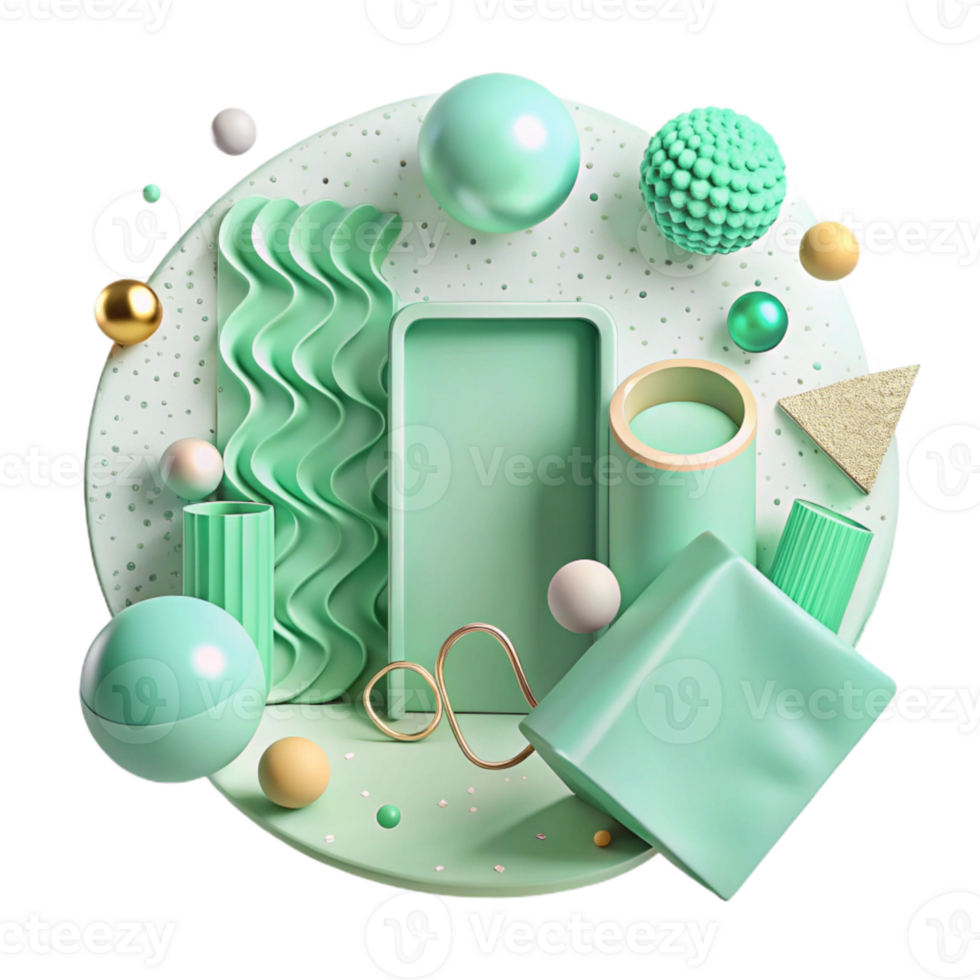 wonderful rustic Mint Green Minimalist Brand Mood Board Transparent Background genuine png