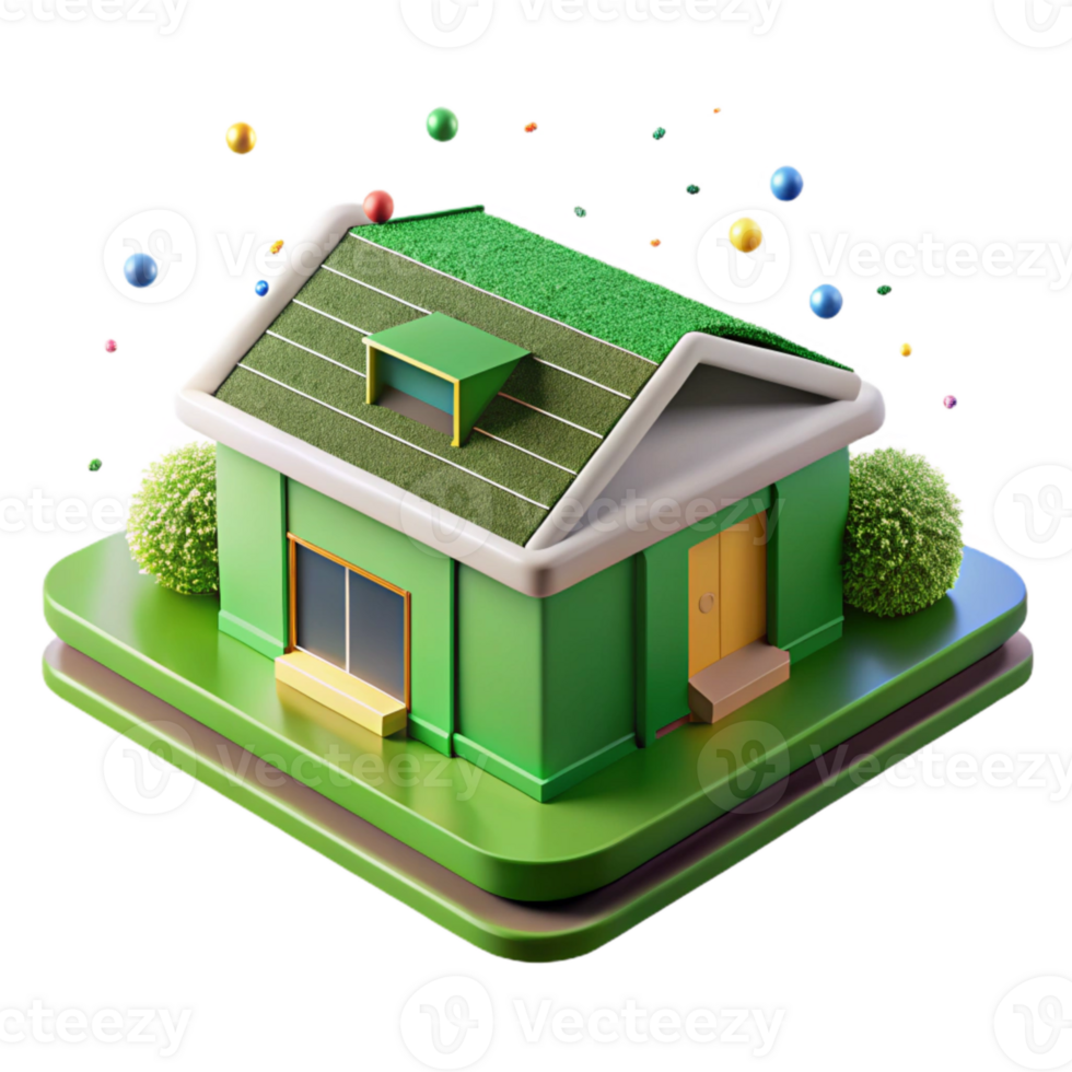 vibrant vintage Green Roof on Modern Building Transparent Cutout original png