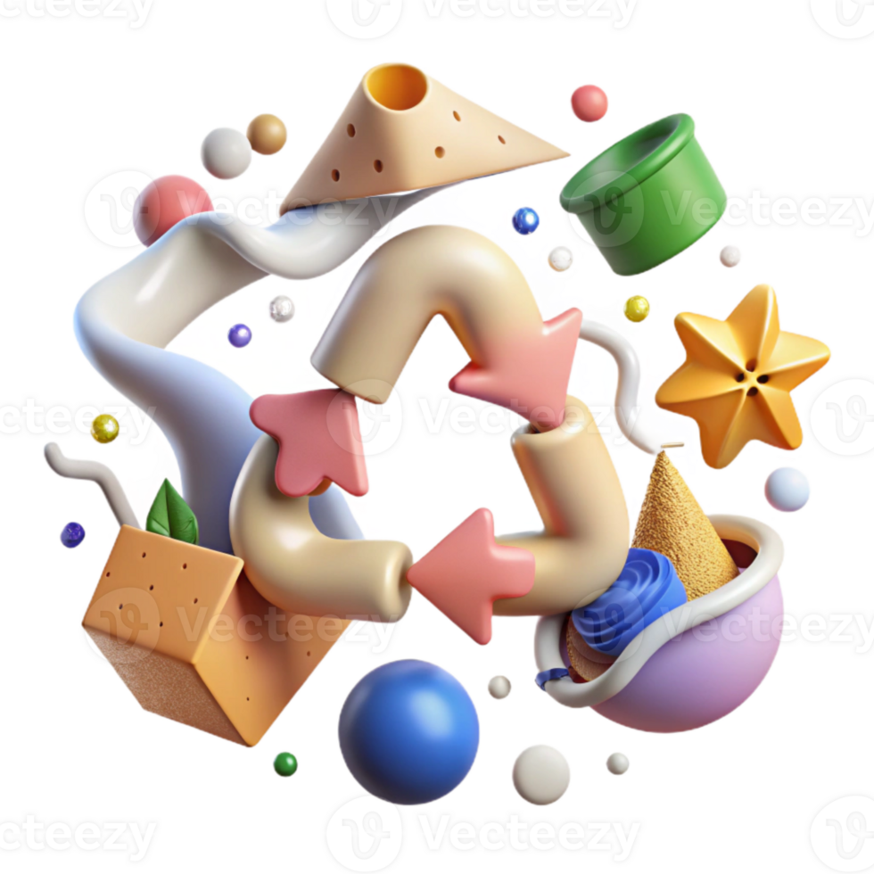 vibrant traditional Recycling Symbols Collection Cutout detailed png