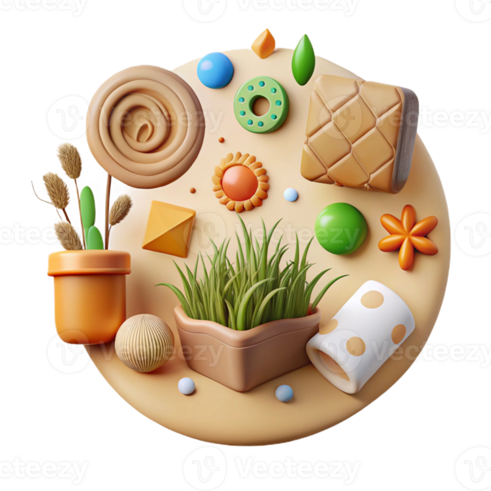 impressive traditional Grassland Conservation Icon Set Cutout with Diverse Symbols png