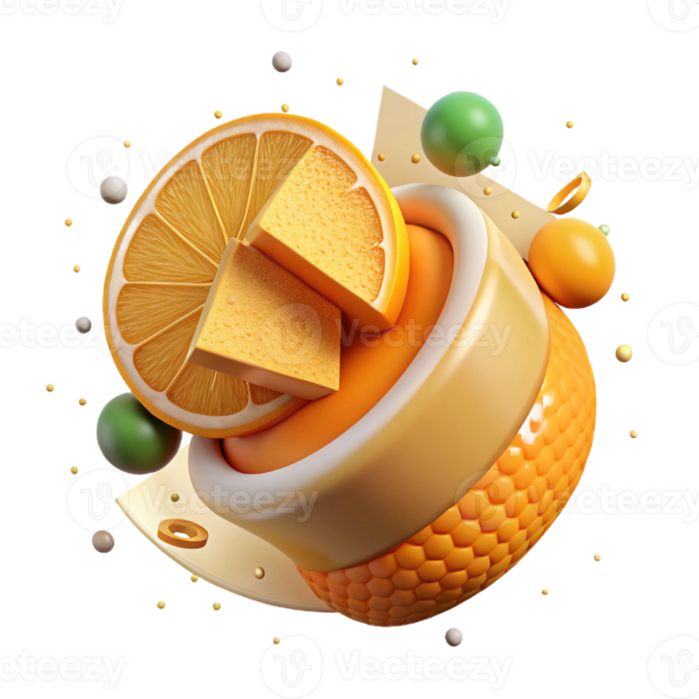 beautiful contemporary Orange Slice Isolated with Half View Angle professional png
