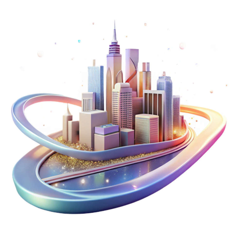 beautiful artistic Light Trails Cityscape Cutout Transparent Background professional png