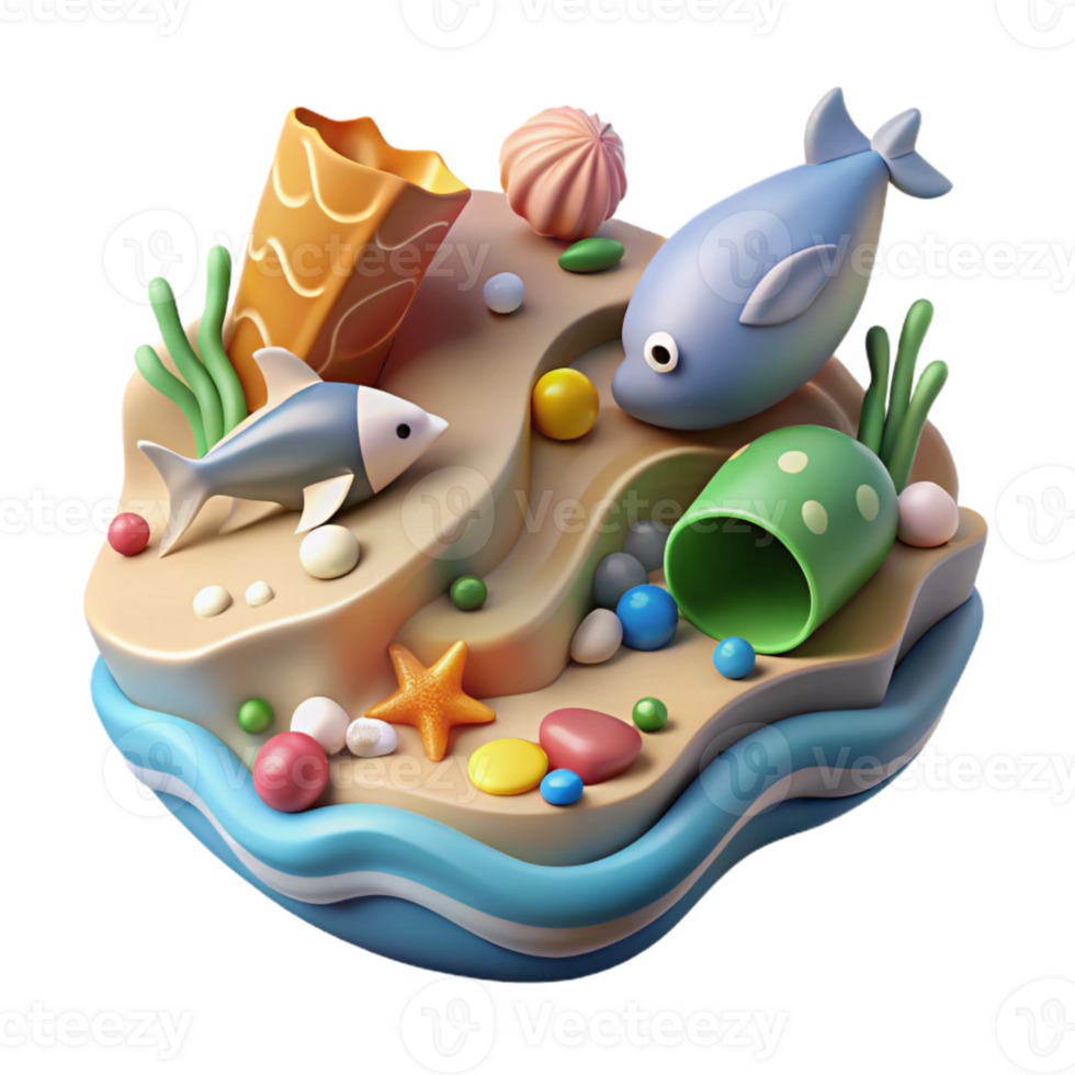 stunning rustic Plastic Pollution Disrupting Marine Food Chain Cutout high resolution png