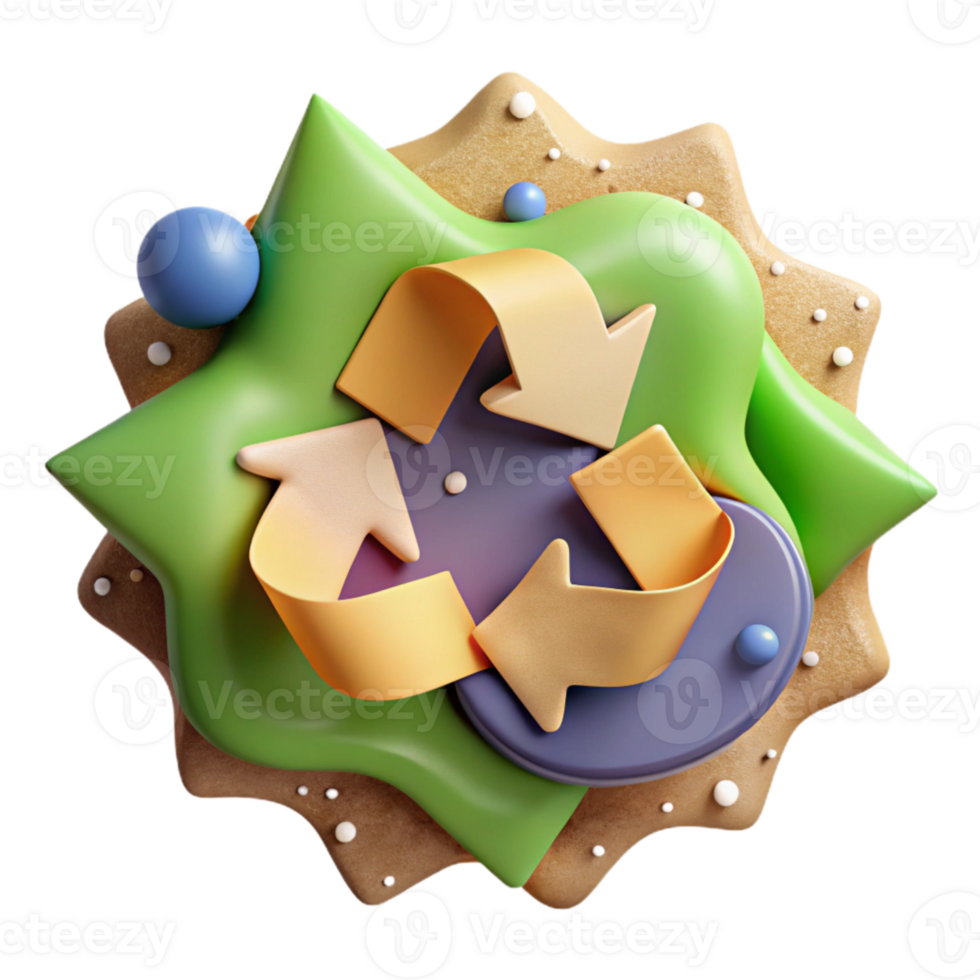 dramatic vintage Reduce Reuse Recycle Symbol Cutout Isolated authentic png