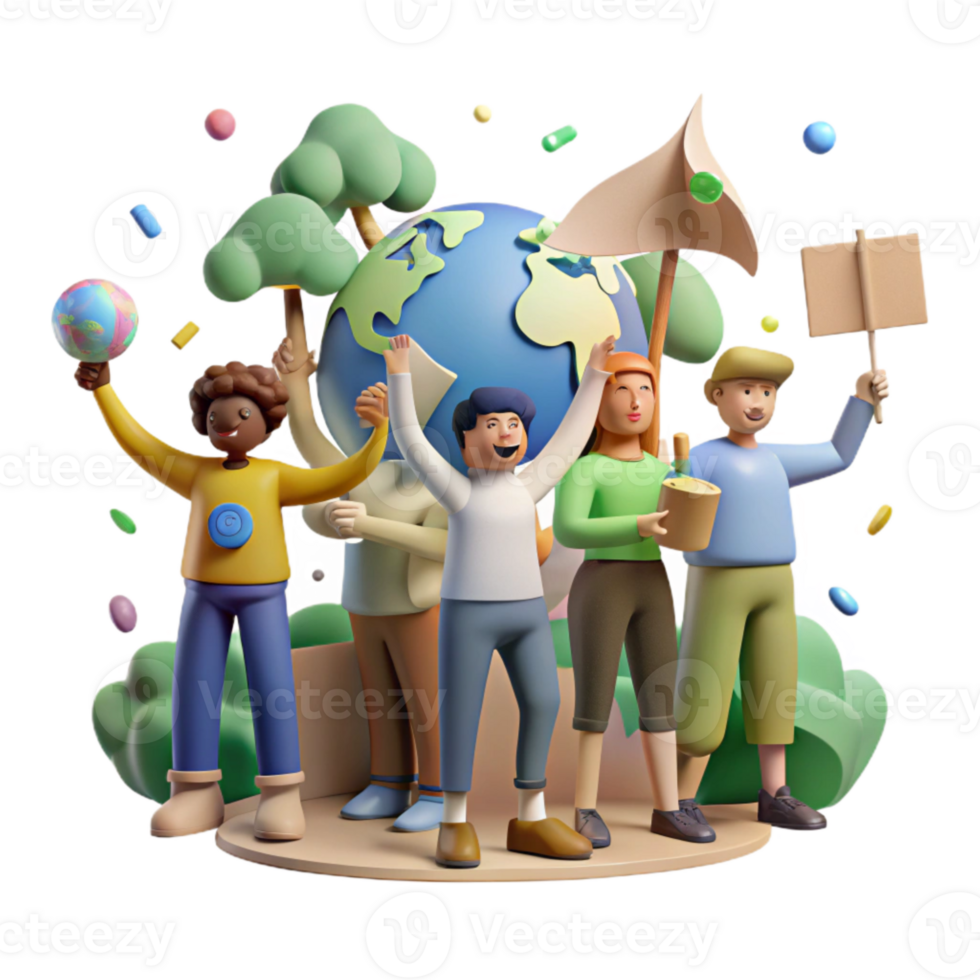 dramatic vintage Group of People Protesting Climate Change Transparent Background original png
