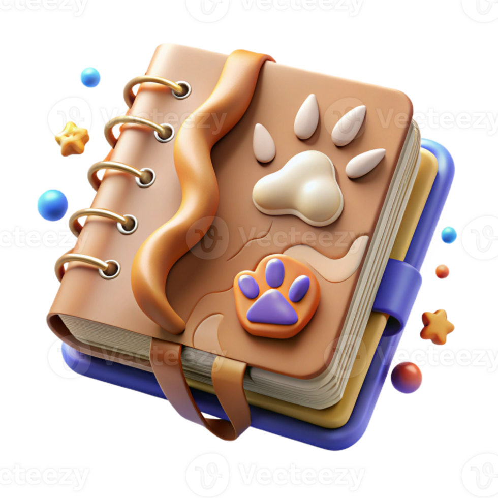 dramatic contemporary Hand Drawing Animal Tracks in Notebook Isolated png