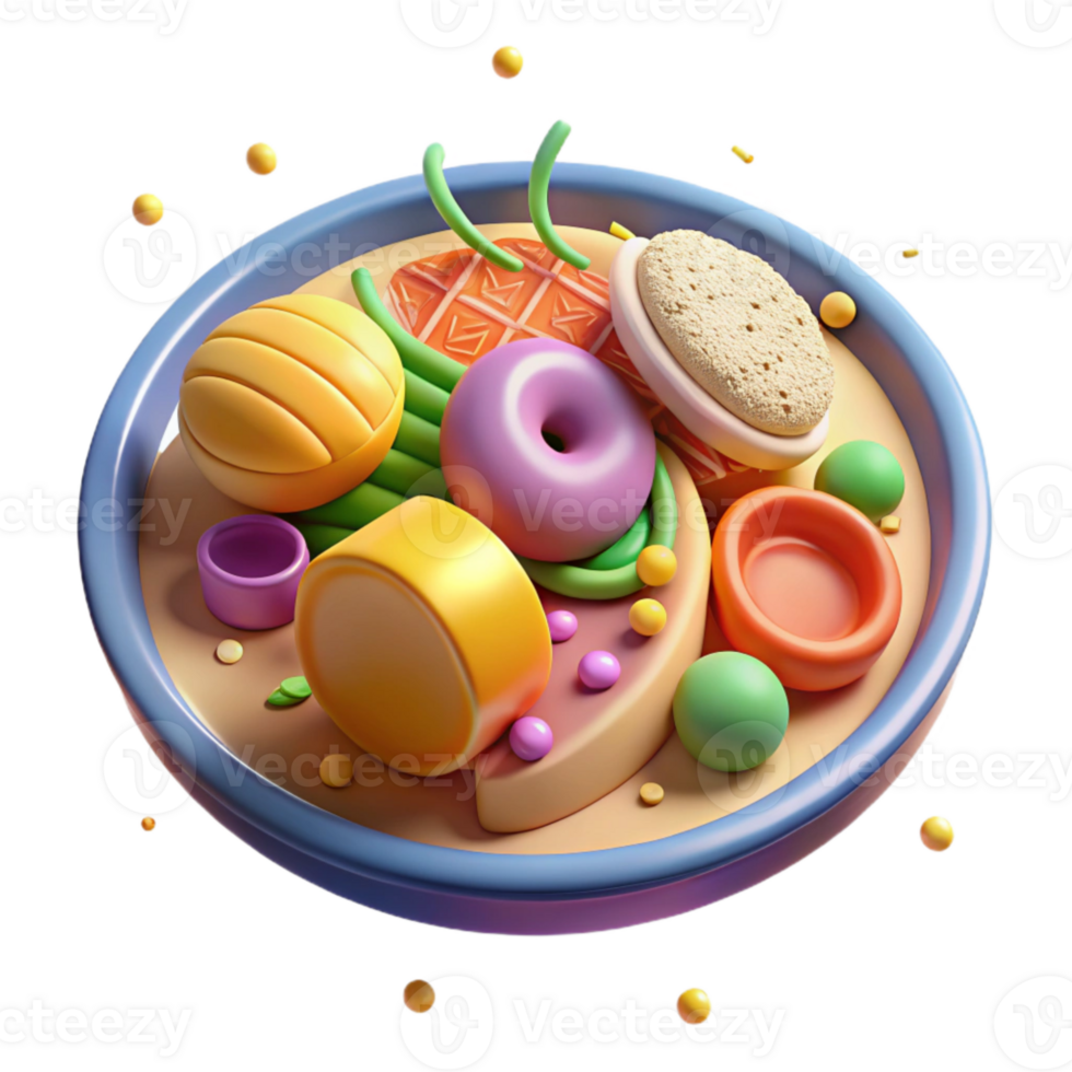beautiful modern Healthy Food Plate Colorful Isolated high resolution png