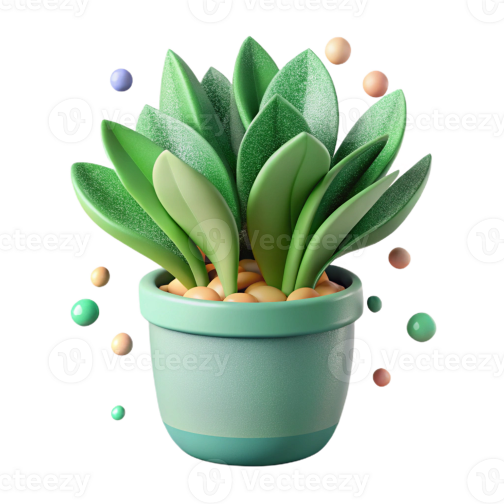 elegant abstract Green Houseplant Potted Cutout detailed png