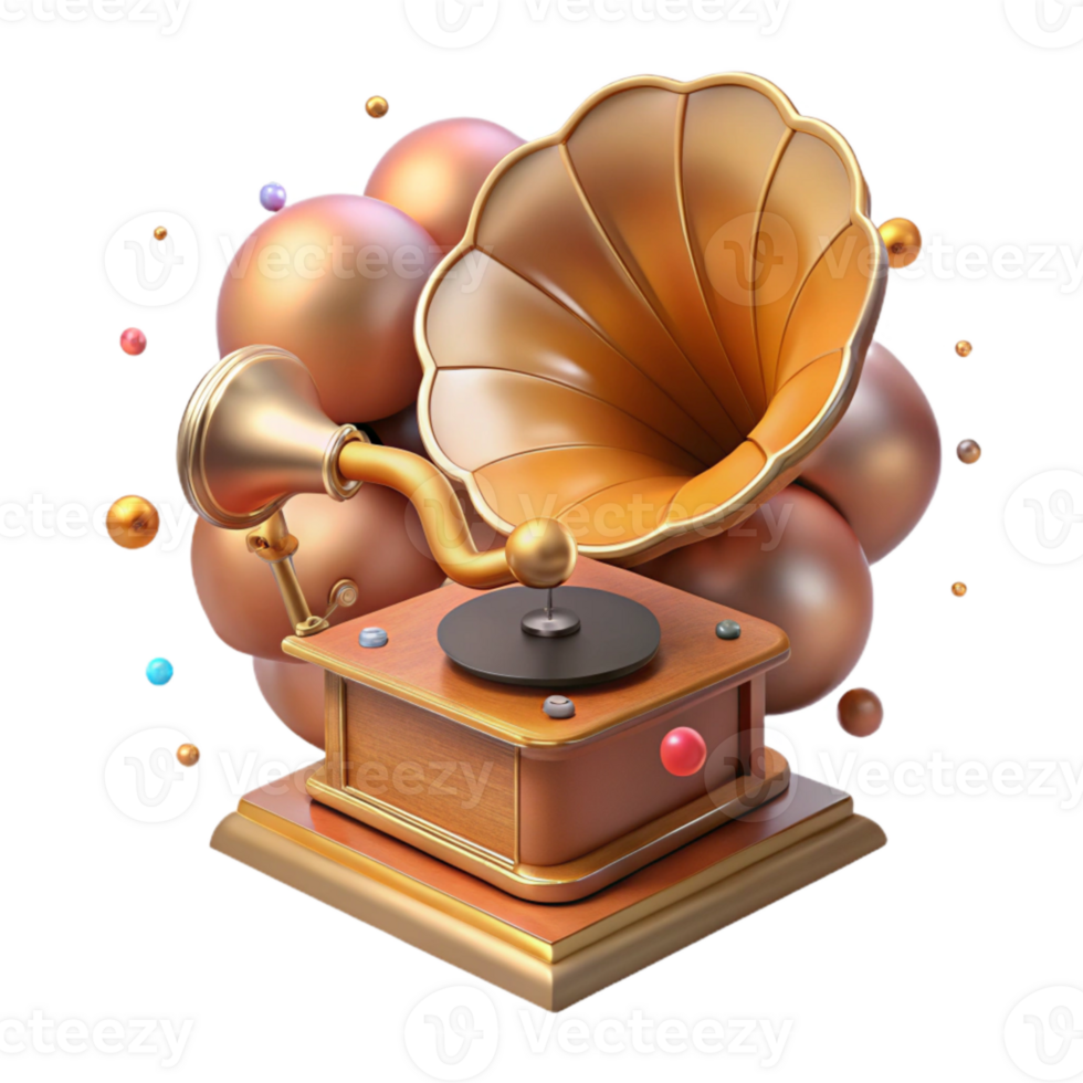 stunning artistic Old Gramophone Cutout with Detailed Design Isolated high resolution png