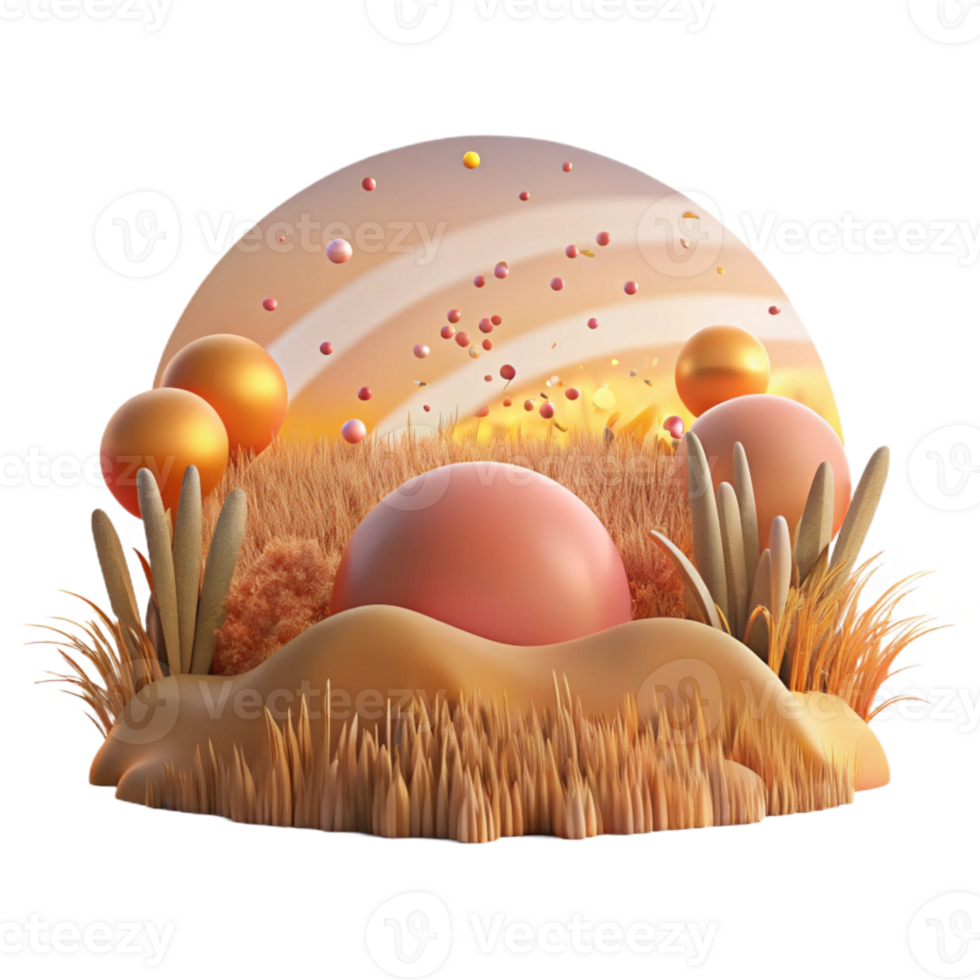 beautiful modern Grassland Sunset Panorama Cutout with Warm Hues genuine png