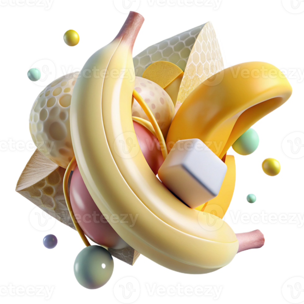 beautiful contemporary Pale Yellow Banana Peeled Half with Transparent Background premium png
