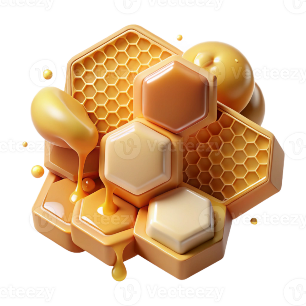 wonderful classic Honeycomb with Honey Dripping Cutout authentic png
