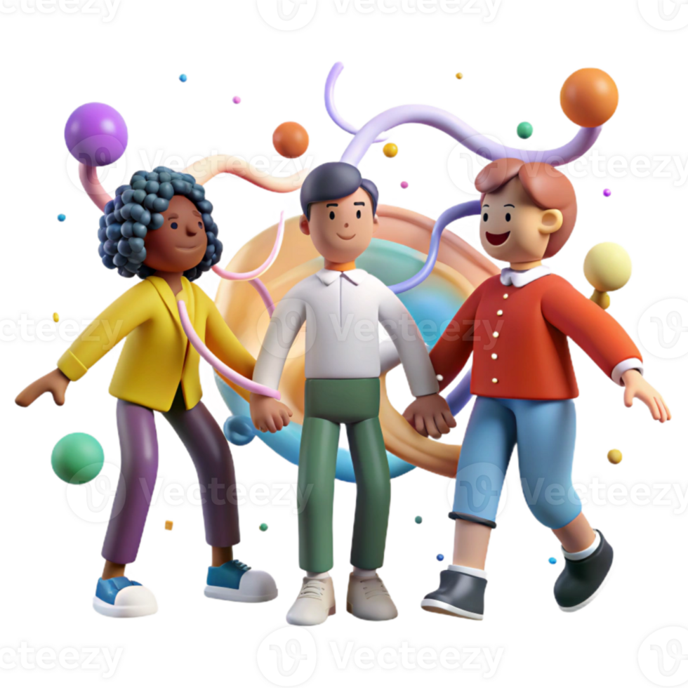 stunning modern Group of Diverse People Holding Hands Isolated Element exclusive png
