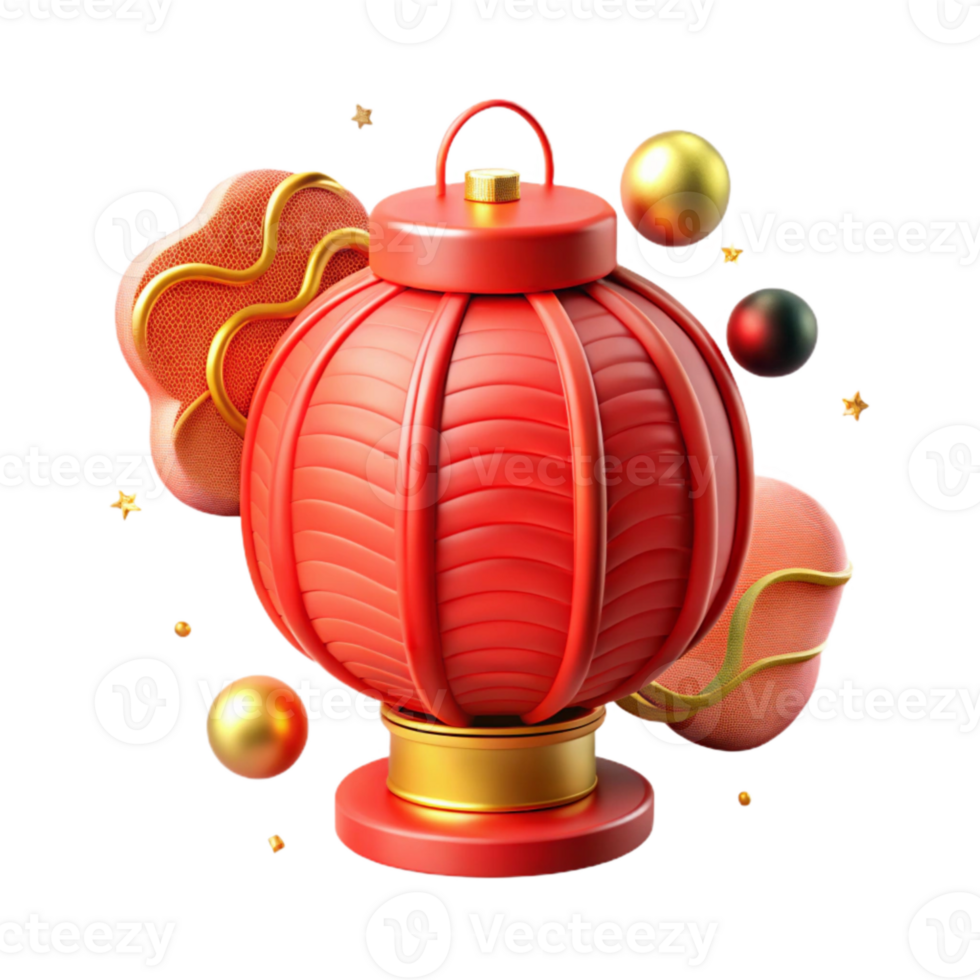 serene artistic Lantern Festival Paper Lantern Red Isolated professional png