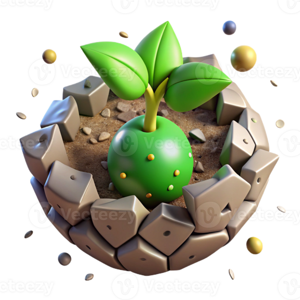 stunning contemporary Green Sprout Emerging From Soil Cutout premium png