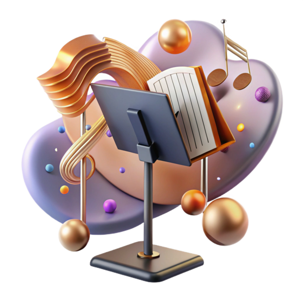 wonderful modern Music Stand Metal Design Cutout Isolated high quality png