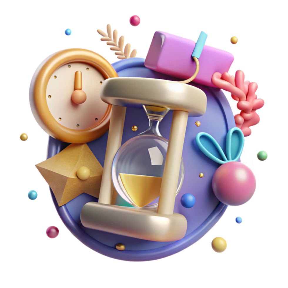 dramatic modern Online Exam Timer Countdown Isolated Element premium png